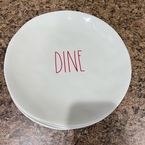 Never used Rae Dunn melamine Christmas plates, set of 4